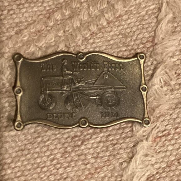 LEWIS BUCKLES CHICAGO BRASS *THE WORLD’S FIRST ELGIN 1914” BELT BUCKLE - Picture 3 of 5